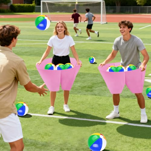 Image of Granny Pants Outdoor Game with 8 Bouncy Balls and 1 Air Pump (Random Colors), 2PCS Granny Pants Game Baby Shower Funny Party Game for Adults & Family, Giant Pants Catch Granny Pants Yard Game