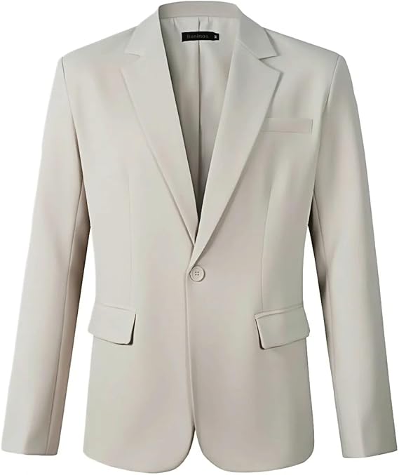 Beninos Mens Sport Coat Casual Blazer One Button Business Suit Jacket