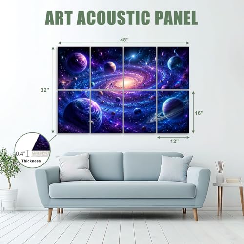 8 Pack Paneles Acústicos Decorativos Arte Cósmico para Tratamiento de Sonido 48"x32" miniatura 2