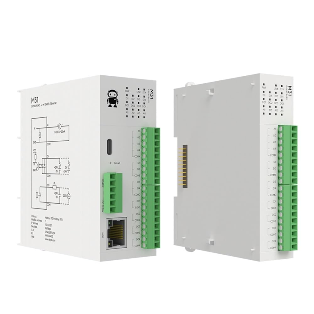 4DI+4AI+4DO RS485 Ethernet M31-AAAX4440G Modbus RTU Firmware Upgrade Host Max 16 Moduli di espansione