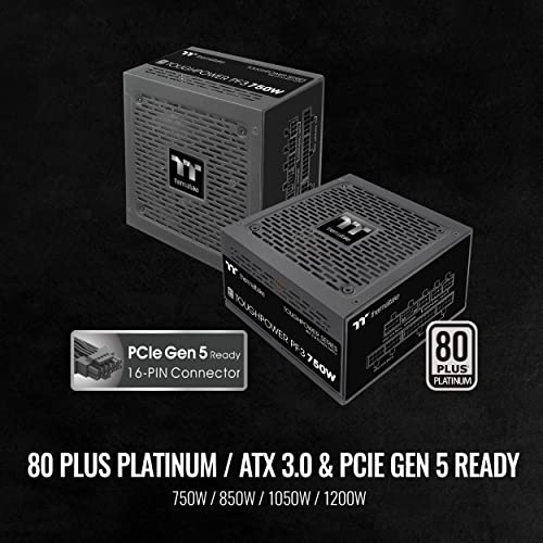 Image of Thermaltake Toughpower PF3 ATX 3.0 750W 80+ Platinum Full Modular SLI /Crossfire Ready Power Supply; PCIe 5.0 12VHPWR Connector Included; 10 Year Warranty; PS-TPD-0750FNFAPU-3