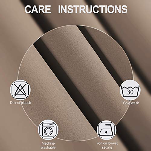 Image of LEMOMO Cappuccino Blackout Curtains 42 x 63 Inch Length /Set of 2 Curtain Panels /Thermal Insulated Room Darkening Blackout Curtains for Bedroom