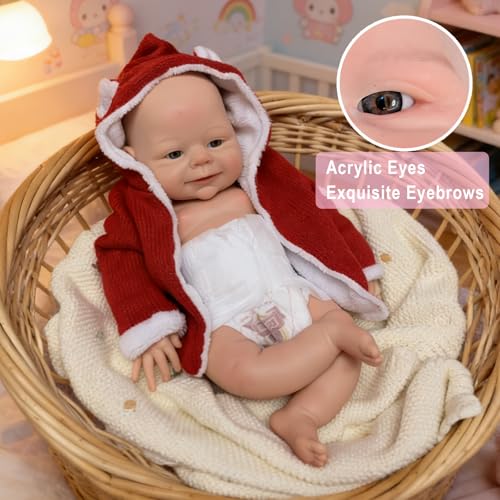 Muñeca Reborn bebé de silicona 18 pulgadas realista miniatura 3