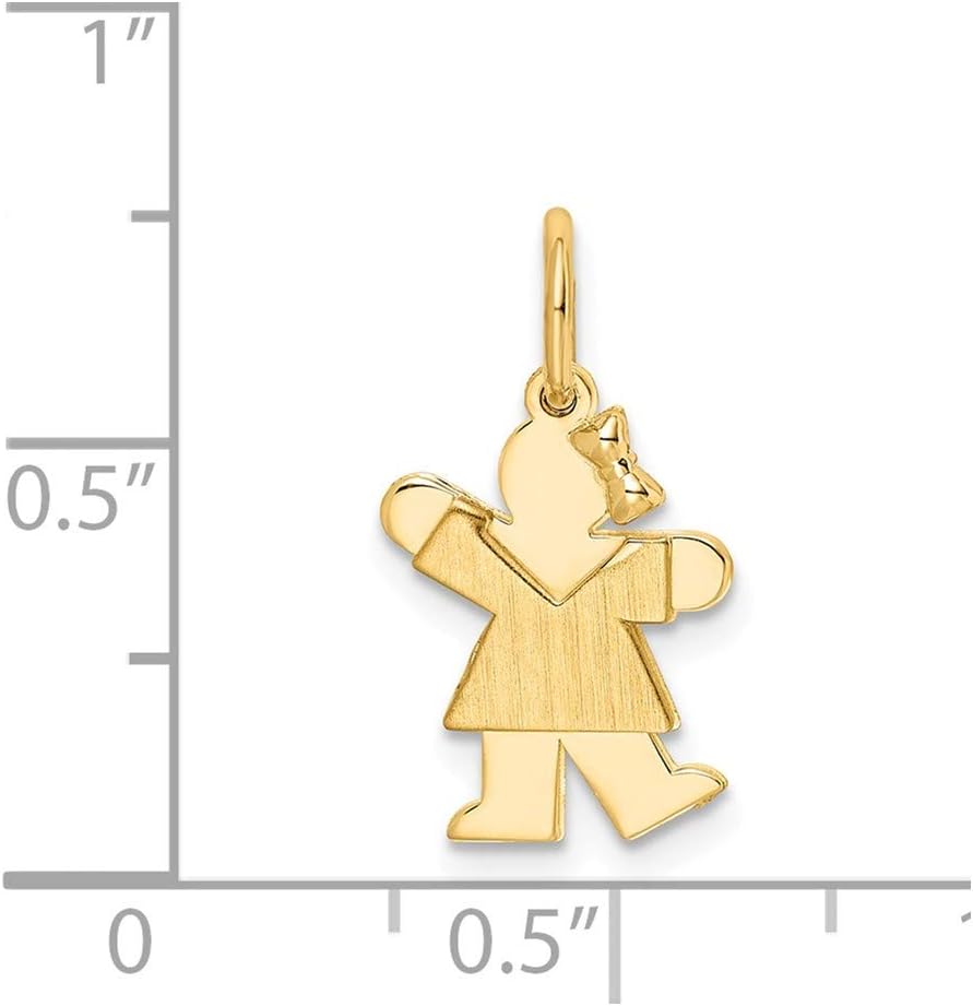 Saris and Things 14k Yellow Gold Mini Girl Charm Pendant