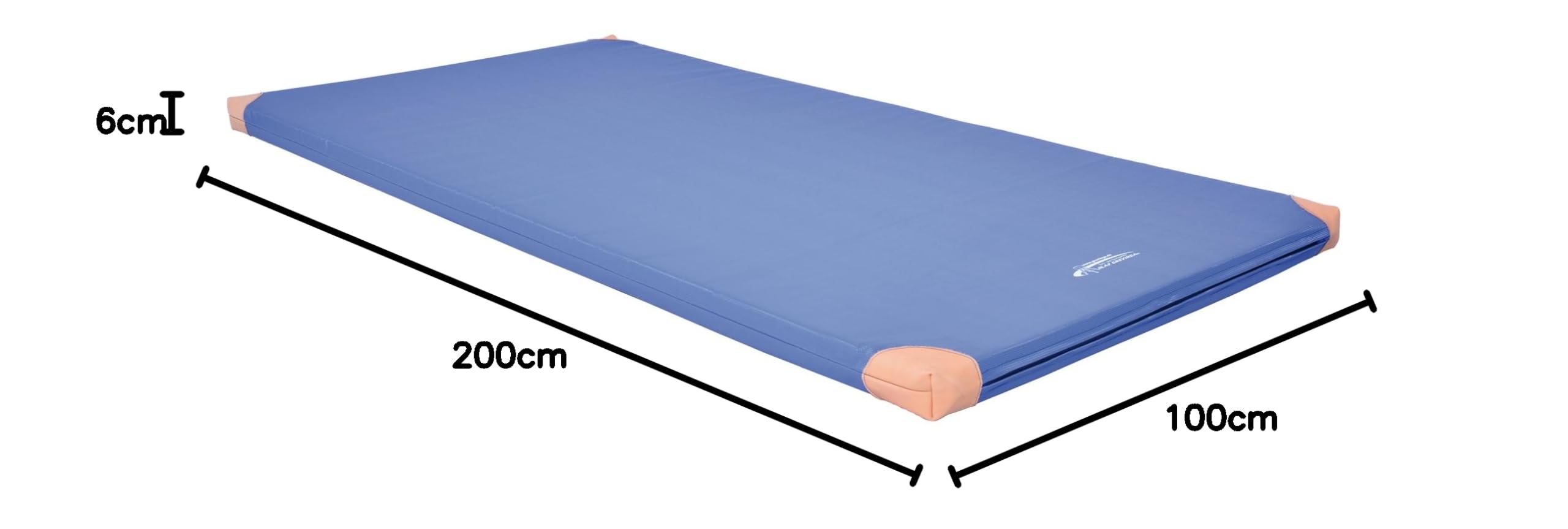 Grevinga KIMA RG22 Spiel- & Turnmatte – Sehr Weiche Gymnastikmatte mit Lederecken, 200 × 100 × 6 cm