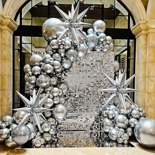 Image of 6Pcs 22 inch Disco Ball Balloons 4D Large Foil Balloons for 70s Party Birthday Graduation Decorations