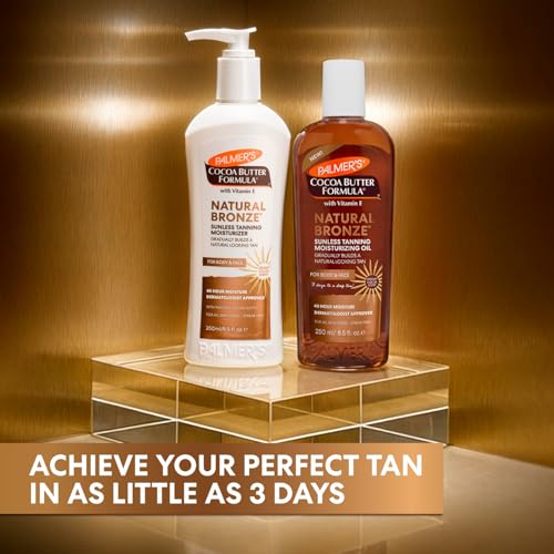 Palmer’s Cocoa Butter Formula, Natural Bronze Sunless Tanning Moisturizing Body Oil (8.5 fl oz), Face & Body Gradual Tanner, Buildable, Natural-Looking Tan in 3 Days, No Streak, 48-Hour Moisture - image 8