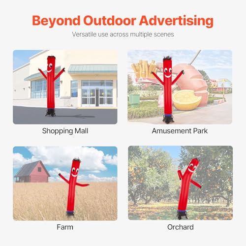 VEVOR Inflatable Tube Man Set, 10 ft Tall Wacky Waving Inflatable Tube Guy with 9/10 HP Blower, PP Shell IPX3 Waterproof Blower Fan, for Outdoor Advertising Business Store Party by VEVOR - Used condition - Image 5