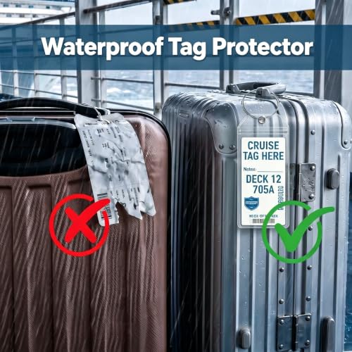 6 Pack Cruise Luggage Tag Holder for Royal Caribbean & Celebrity Ships - image 2
