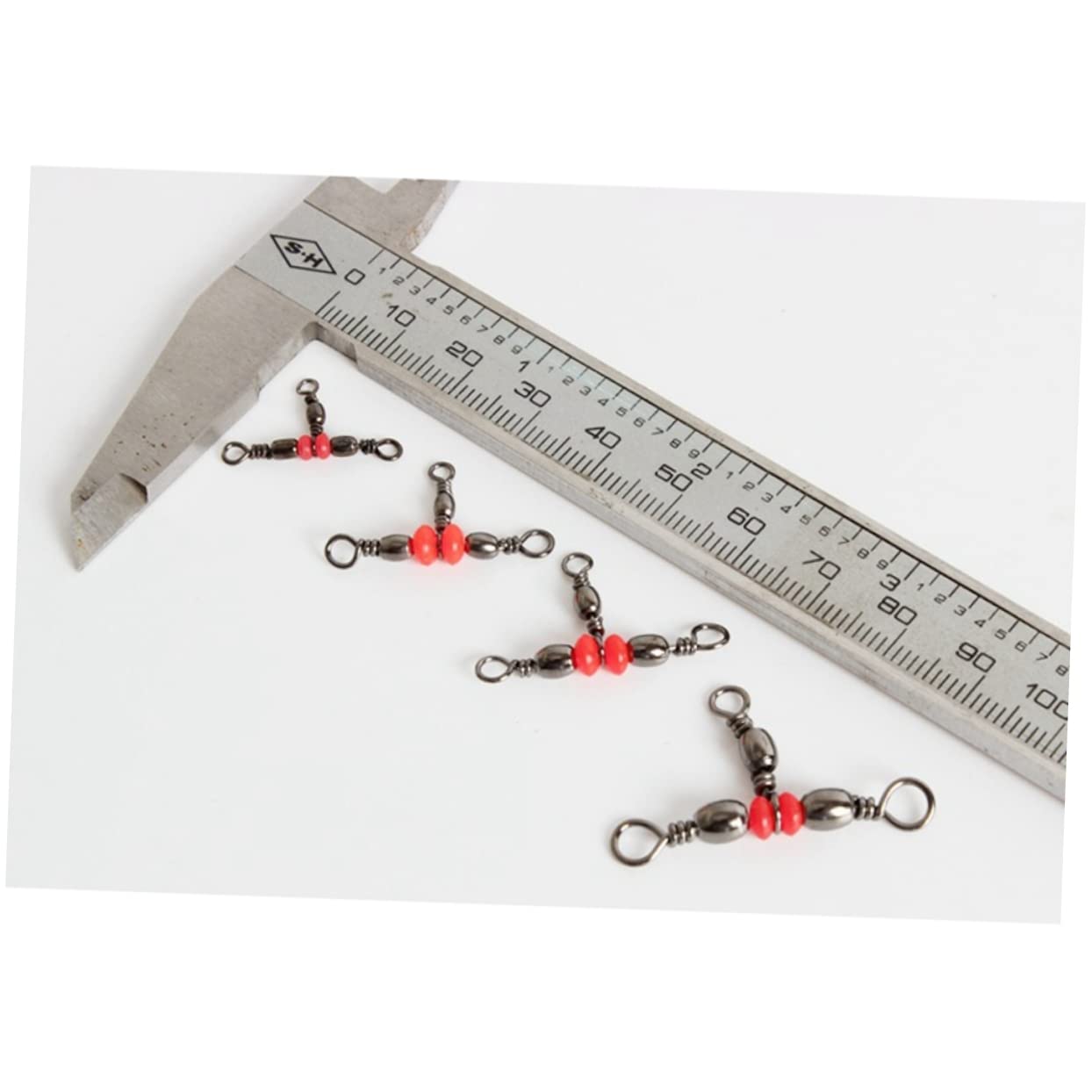 Sosoport 300 Piezas giratorios de Pesca Accesorios de Pesca Accesorios Pesca giratorios triples de Pesca Conector Giratorio de Pesca Estilo japones Girar Pescar Equipo de Pesca Rojo
