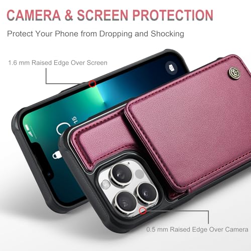 image for Vinich for iPhone 13 Pro Wallet Case with Card Holder, RFID Blocking C