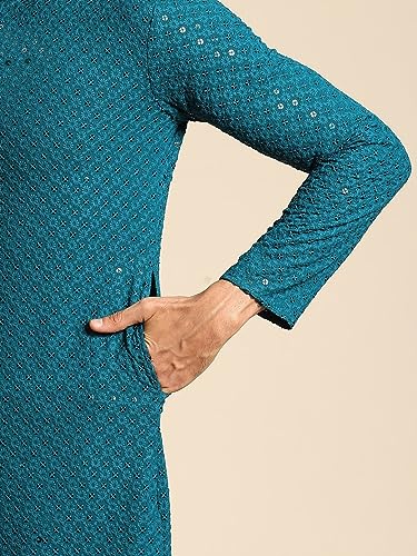 Image of Rajubhai Hargovindas Men Chikankari and Sequin Work Kurta