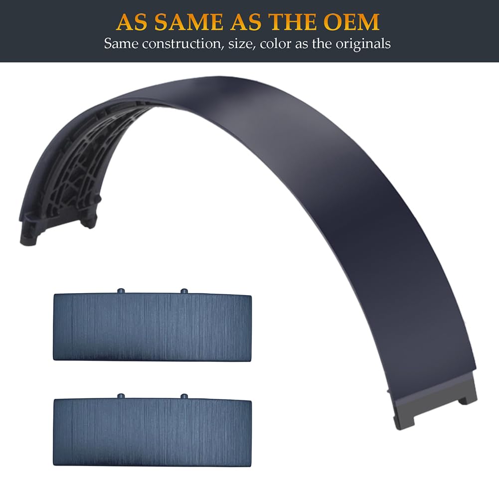 Beat Studio Pro - Fascia di ricambio e cerniera uguali alla fascia ad arco OEM + kit di riparazione con cerniere, parti compatibili con cuffie Beats by Dre Studio Pro (A2924) e Studio 3 (A1914) (blu
