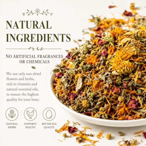 Image of MAQIHAN 20oz Chicken Nesting Herbs - Dried Poultry Herbs for Coop Boxes | Natural Bedding Decor for Hens, Ducks, Laying Areas, Box Pads, Habitat Refresher, Winter Supplies, Vacuum Packed