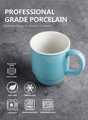 Sweese Stackable Mug Set - 21 Ounce Large Coffee Mugs for Coffee, Tea, Hot Cocoa, Coffee Mug Set of 6, Cool Assorted Colors No. 609.003 - Image 2