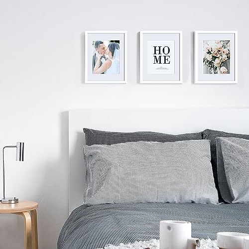 Image of upsimples 11x14 Picture Frame, Display Pictures 8x10 with Mat or 11x14 Without Mat, Wall Hanging Photo Frame, White, 1 Pack