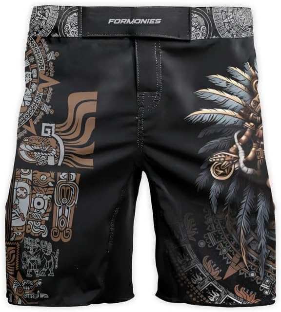 Aztec MMA Shorts – Men’s Fight Shorts for Cage Fight Muay Thai Jiu-Jitsu BJJ Boxing Grappling