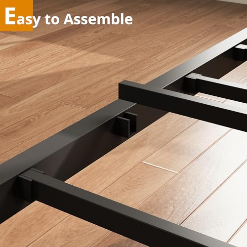 Image of LIKIMIO California King Bed Frame with 4 Storage Drawers, Platform Bed with Charged Headboard, Sturdy and Stable, No Noise, No Box Spring Needed, Easy to Install, Vintage Brown and Black