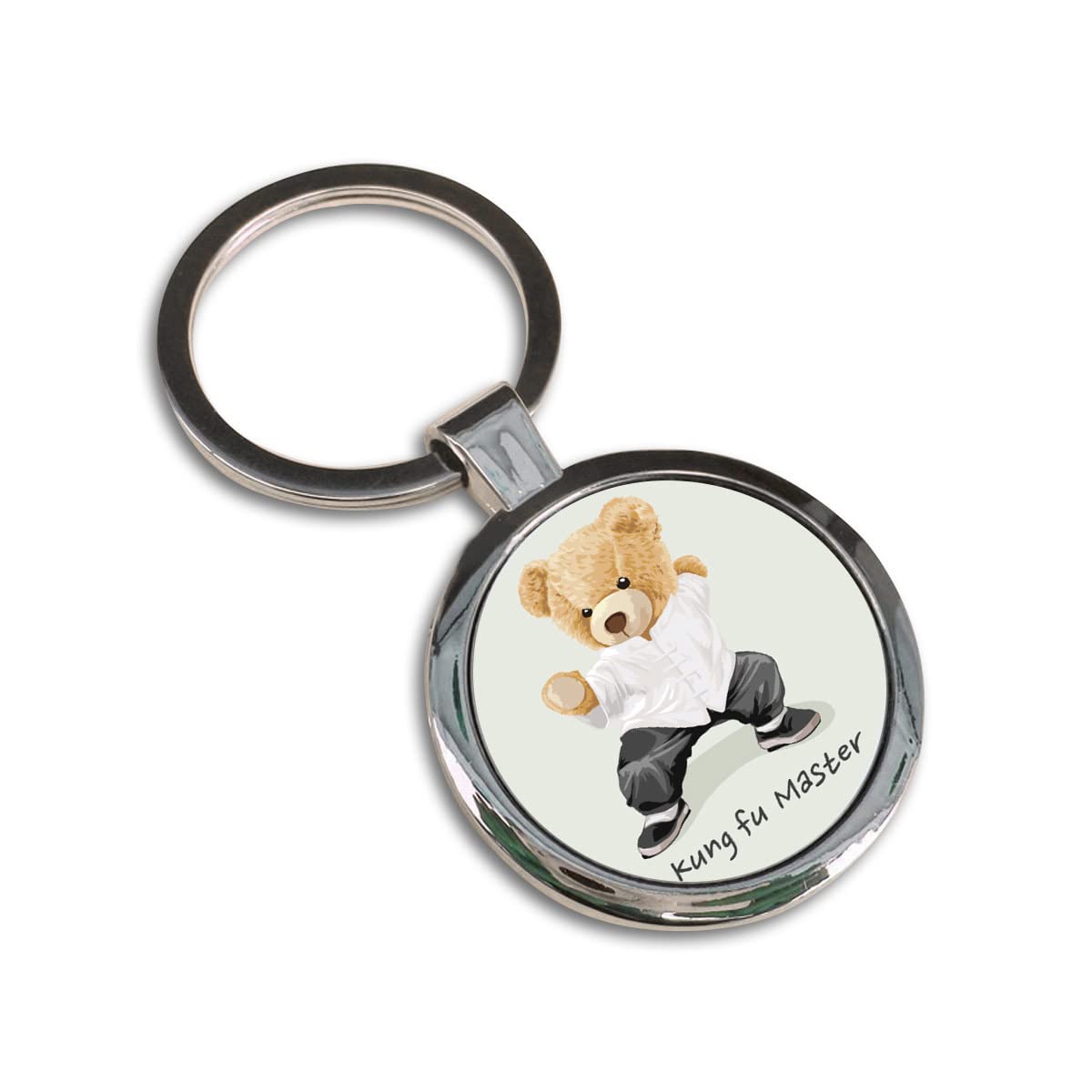 GiftcartTeddy Gift for Boyfriend | Best Gift for Teddy Lovers on Valentines Day or Birthday (Printed Round Metal Keychain 7 x 4 cm)