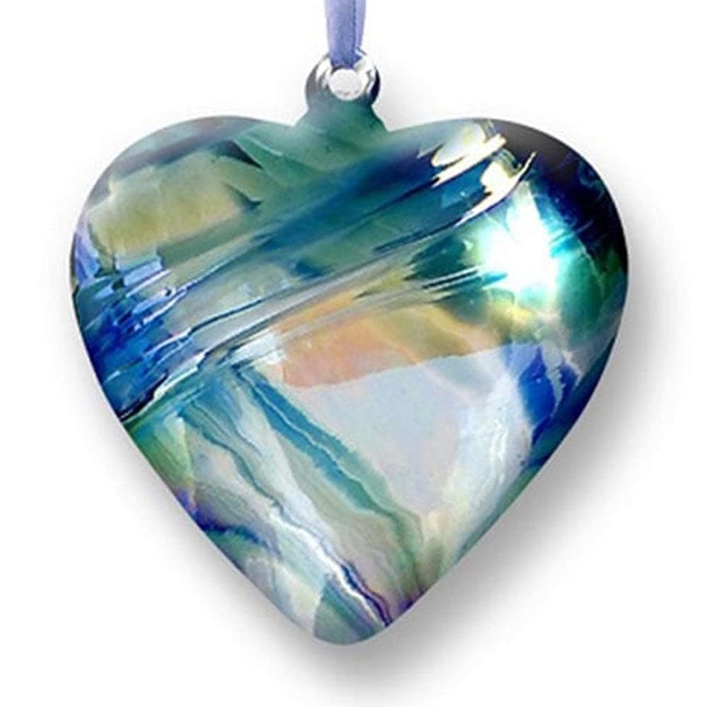 Nobile Glassware Blue Mouth Blown December Birth Gem Heart 1701-17