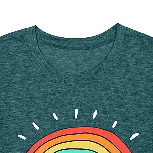 Be Kind Shirts Women Rainbow Graphic Tees Funny Inspirational Saying Casual Positive Short Sleeve Tops Shirts4