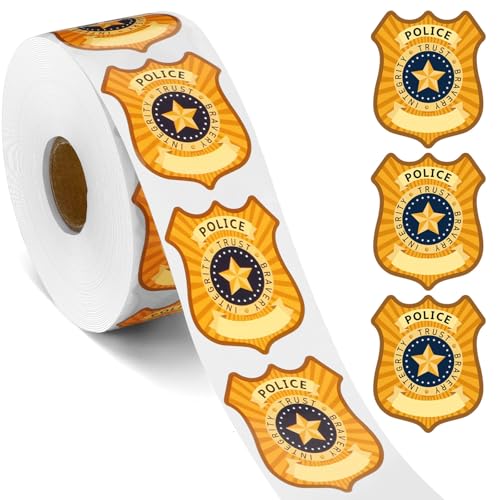 DECYOOL 800 Pcs Police Badge Stickers Police Badge Name Tag Stickers Label Decals for Birthday Party Favors School Rewards Offices Supplies
