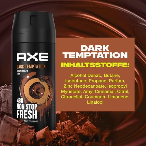 AXE Bodyspray Deo 4er Bundle in beliebten Duftrichtungen (24er Pack) | mit 6x150ml Black, 6x150ml Dark Temptation, 6x150ml Alaska, 6x150ml Moschus