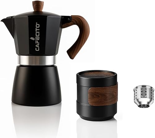 Cortadito Coffee Starter Kit Cafecito 6 Cups Moka Pot Set Cafetera Cubana Stovetop Espresso Maker Set Cortado Mug 5oz