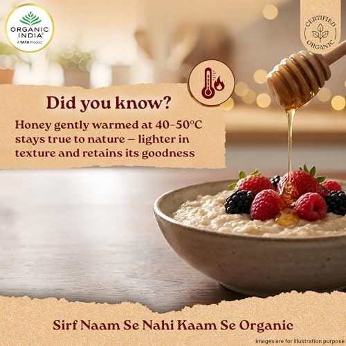 Image of A TATA Product - Organic India Himalayan Multi Floral Honey - 500g | Raw & Unprocessed | Natural & Organic | Sourced from Shivalik Range | Rich in Nutrients & Antioxidants