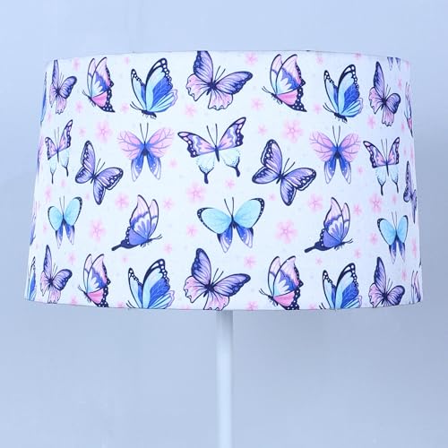 Image of tu casa White Metal-Iron Base Foldable Floor Lamps with Butterfly Print & Satin Shade for Bedroom, Living Room, Lounge, Office Area, Gifting Without Bulb for Home Decoration (Height - 57 inch)