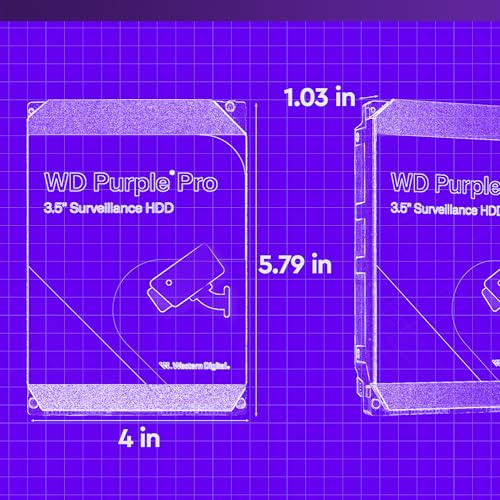 Image of Western Digital 12TB WD Purple Pro Surveillance Internal Hard Drive HDD - SATA 6 Gb /s, 512 MB Cache, 3.5 inch - WD122PURP