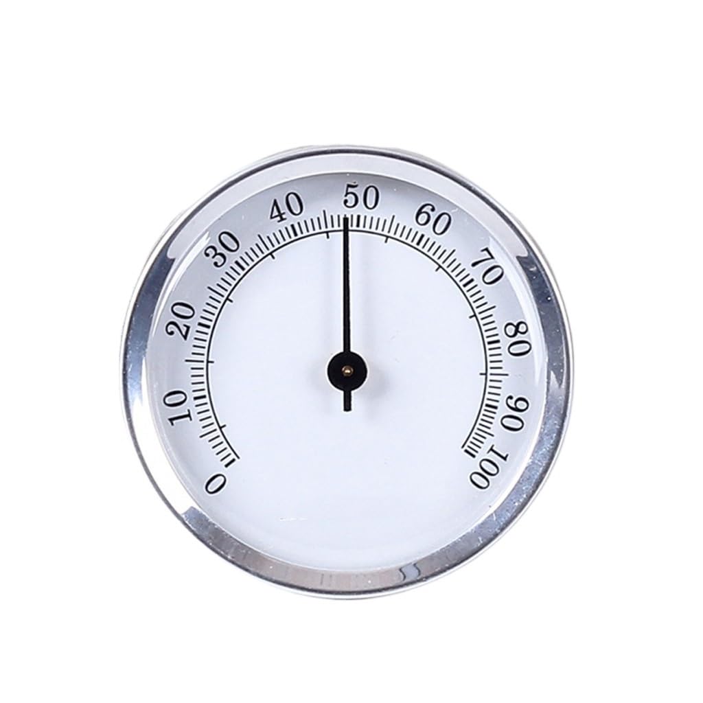 JFDBGU Higrómetro Higrómetro analógico Redondo for humidificador de cigarros, cigarro confiable y preciso for Case Higromo Redondo pequeño y preciso