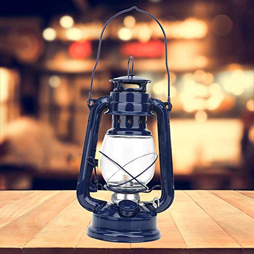Oil Burning Lantern, Hurricane Lantern Farmer Lantern Vintage Hurricane Lantern Oil Lamp Indoor Outdoor Lantern For Hanging Or Tabletop(Blue) #TOP6