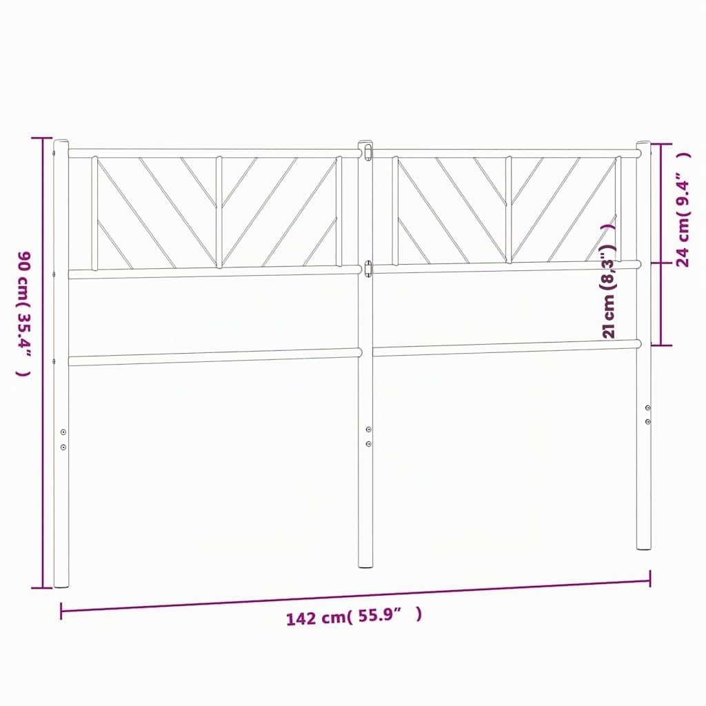 vidaXL Cabecero de Repuesto de Metal Blanco 135 cm