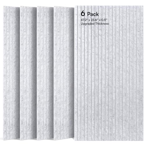 Image of SODOCT 6 Pack Large Acoustic Panels, 47.2 inch X 23.6 inch X 0.5 inch Sound Proof Panels for Walls, High Density Sound Absorbing Panels for Home Studio & Office, Gray