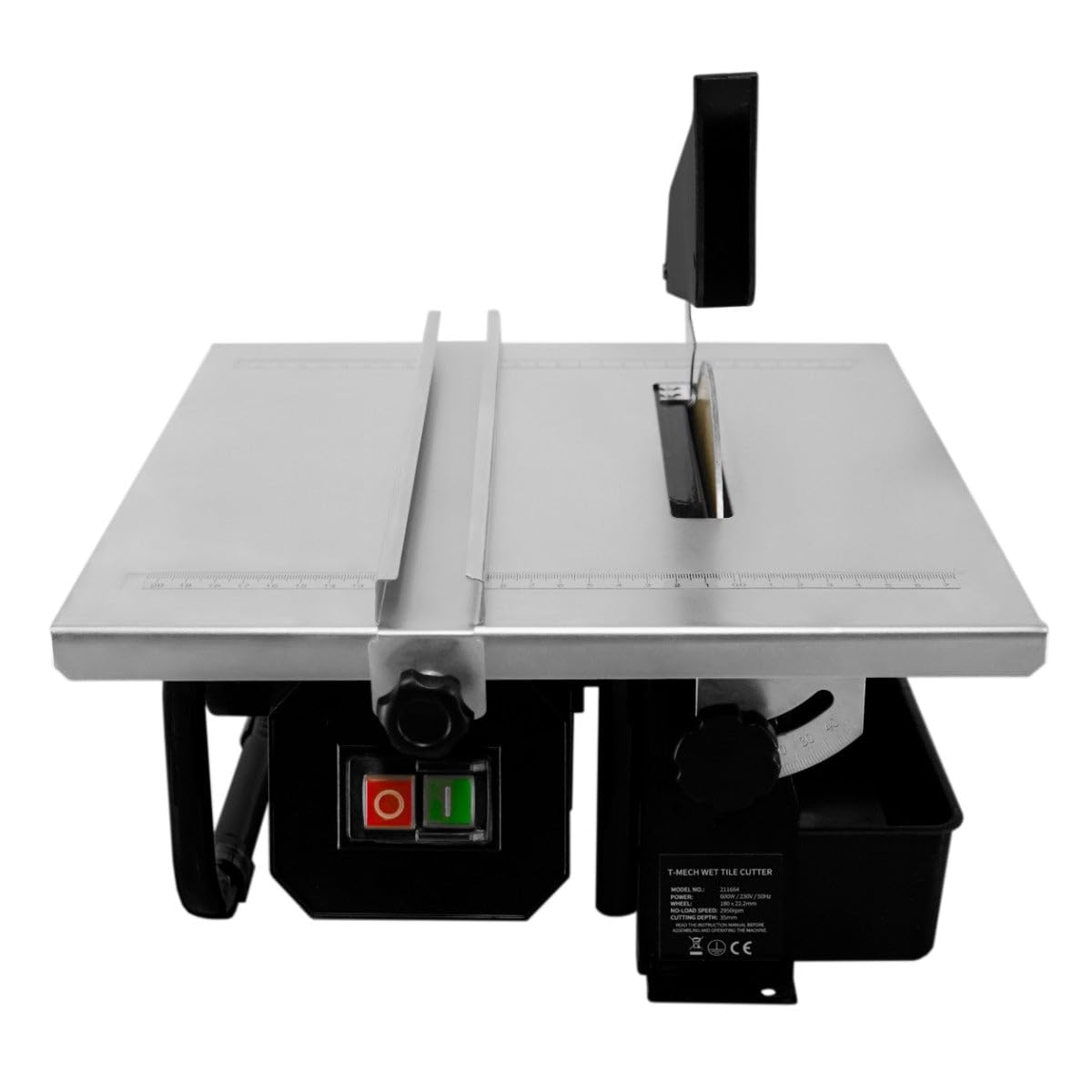 Scie à Eau Pour Carreaux, Carrelages 600W - Table 330 x 360 mm - Profondeur de Coupe 35 mm - Coupe de Carrelage Travaux Rénovation Salle de Bain Atelier [2 Lames Diamantées 180mm INCLUS]