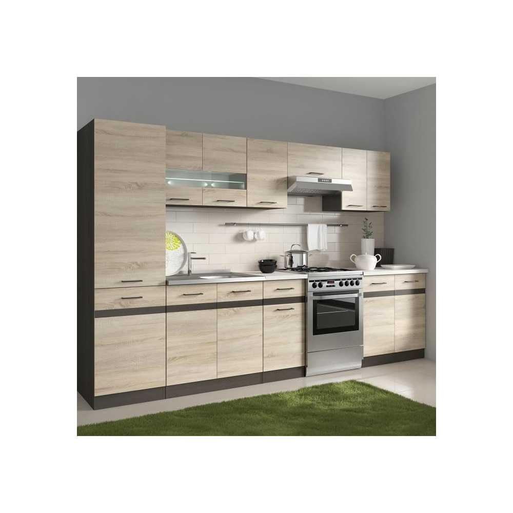 Générique JUNONA Colonne de Cuisine L 50 cm - Décor Chene Sonoma et Wengé