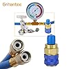 gohantee R134A Refrigerant 59" Charge Hose Kit, Removable Puncture Can Tap and R134a Low Side Quick Coupler, 1/4” SAE Port for R12 R22 Air Conditioning, Recharge Hose with 2.75" Gauge #5