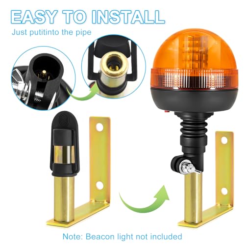 Soporte de montaje de luz de baliza jose2015 en L de 90° con cable para tractor 5
