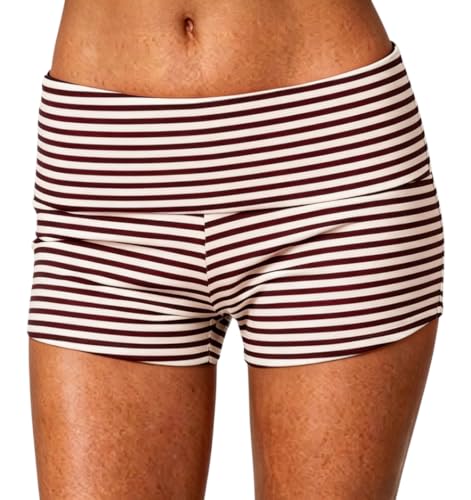 Image of Women Low Waist Lounge Shorts Fold Over Skinny Pajamas Shorts Summer Casual Pj Bottom Sleep Shorts