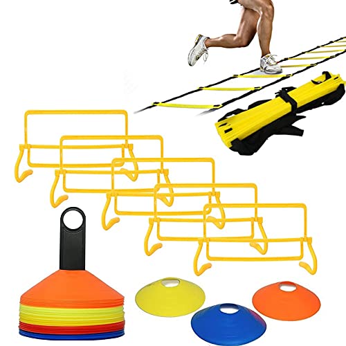 iimono117 トレーニング ミニハードル 5個セット サッカー ドリブル 練習 トレーニング用品 練習器具 アジリティトレーニング 陸上競技 初心者 軽量 トレーニングラダー カラーマーカー (スペシャルセット)