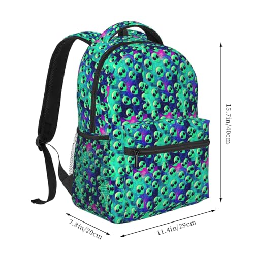 Mochila de alienígenas verdes bolsa ligera viajes aire libre ocio 2