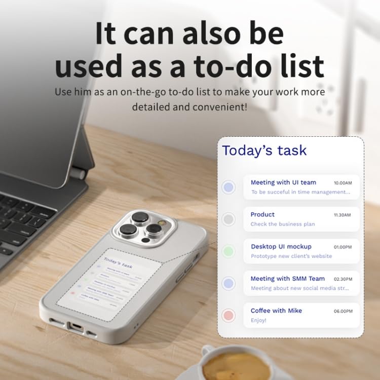 Image of E-Ink Phone Case, 2025 New Smart NFC Transmission Case, Smart Photo Rear Projection DIY Case, Personalize Your Phone Anytime Anywhere (Phone 14 pro) (Gray)