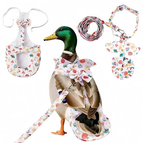 Magnoloran Chicken Diapers for Hens Roosters Diapers for Ducks with Walking Leash Reusable Pet Duck Diapers Chick Clothes Waterproof Poultry Nappies for Geese Pet Ducks Chicken-Mushroom S