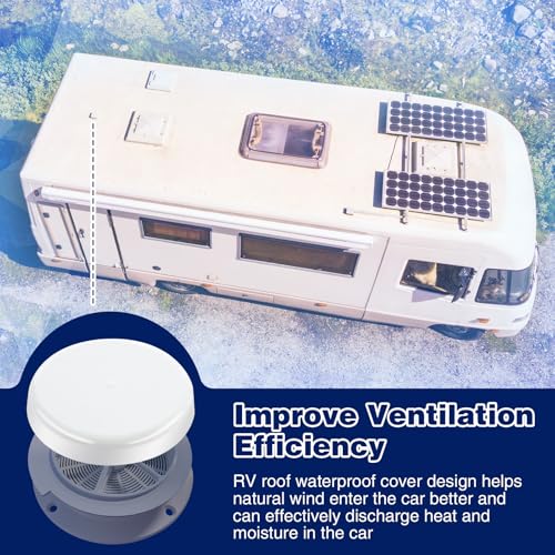 Ceoighe 1 Pack RV Mushroom Vent Cap Compatible with Keystone Camper Trailer, RV Mushroom Roof Vent, Motorhome Water Guard for Vehicle Plumbing Ventilator Cap (Fan Base Not Included) (White)