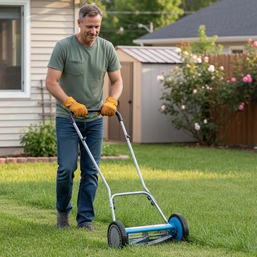 Image of American Lawn Mower 2205-14 14-Inch 5-Blade Reel Lawn Mower, U-Handle