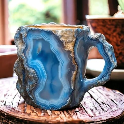 Taza de café mineral con apariencia de ágata natural miniatura 3