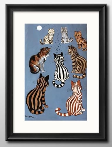ルイス ウェイン 猫 ネコ A3 サイズ おしゃれ 絵画 インテリア 北欧 イラスト マット紙 艶消し アートパネル 額 フレーム デザイン 壁掛け 風景 抽象 油絵 水彩 グッズ 引越し ギフト 新築祝い ディスプレイ