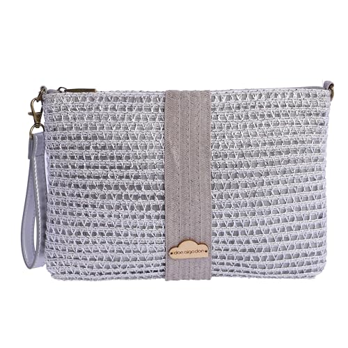 DON ALGODON - Bolso bandolera mujer - Bolso playa mujer - Bolso mujer verano - Bolso rafia mujer - Bolsa playa para mujer - Bolso mimbre mujer hecho a mano ideal para la playa, Elvas