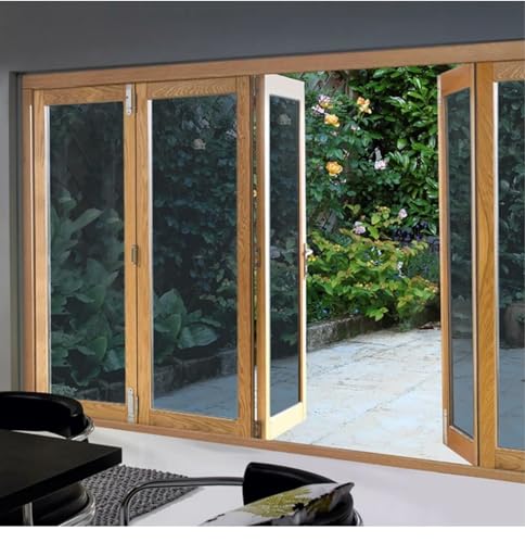 Image of CREON One Way Window Film, Privacy Window, UV Blocking, Non-Adhesive Static Cling Heat Control Reflective Glass Film for Home and Office 20x135 (Inch), LITE- Blue- Film